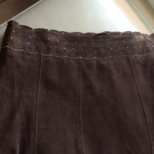 Brown leather skirt